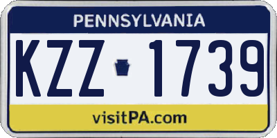 PA license plate KZZ1739