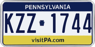 PA license plate KZZ1744