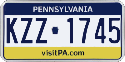 PA license plate KZZ1745
