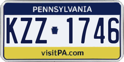 PA license plate KZZ1746