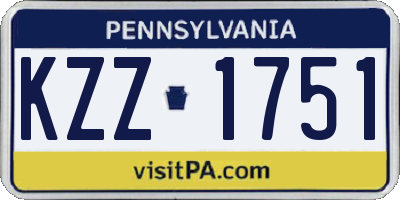 PA license plate KZZ1751