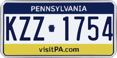 PA license plate KZZ1754