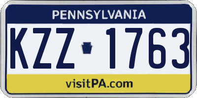 PA license plate KZZ1763