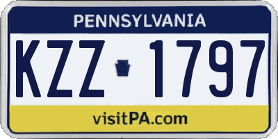 PA license plate KZZ1797