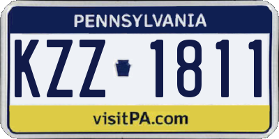 PA license plate KZZ1811