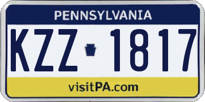 PA license plate KZZ1817