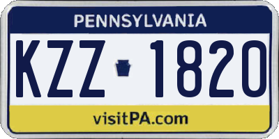 PA license plate KZZ1820