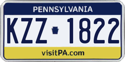PA license plate KZZ1822