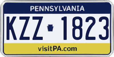 PA license plate KZZ1823