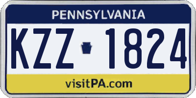 PA license plate KZZ1824