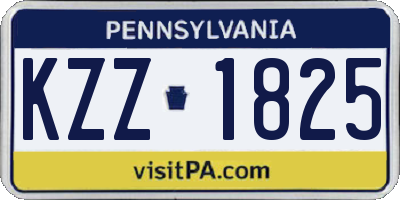 PA license plate KZZ1825