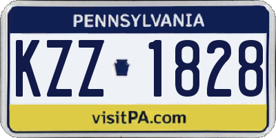 PA license plate KZZ1828