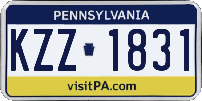 PA license plate KZZ1831