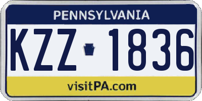 PA license plate KZZ1836