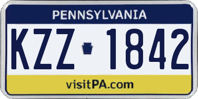 PA license plate KZZ1842