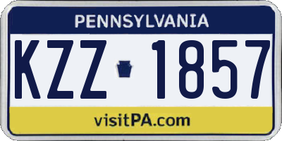PA license plate KZZ1857