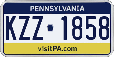 PA license plate KZZ1858
