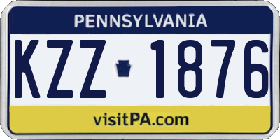 PA license plate KZZ1876