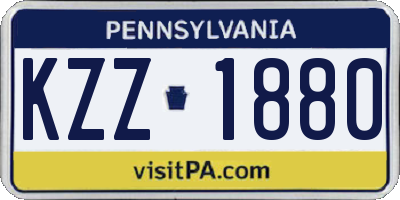 PA license plate KZZ1880