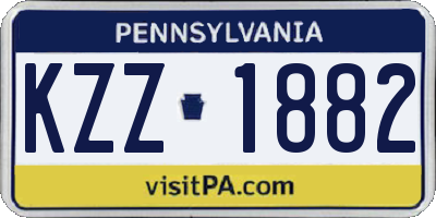 PA license plate KZZ1882