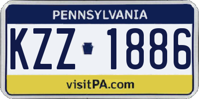 PA license plate KZZ1886