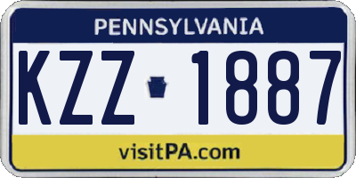 PA license plate KZZ1887