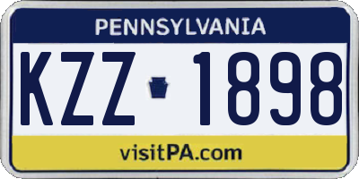 PA license plate KZZ1898