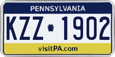 PA license plate KZZ1902
