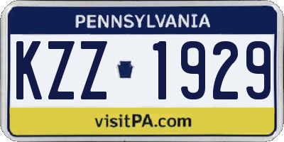PA license plate KZZ1929