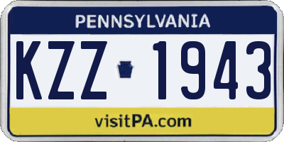 PA license plate KZZ1943