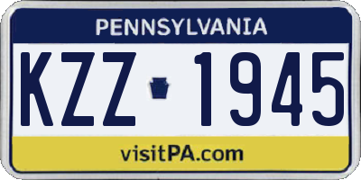 PA license plate KZZ1945