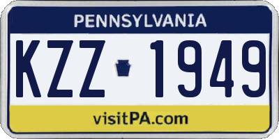 PA license plate KZZ1949
