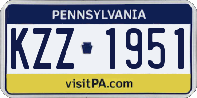 PA license plate KZZ1951