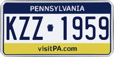 PA license plate KZZ1959