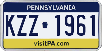 PA license plate KZZ1961