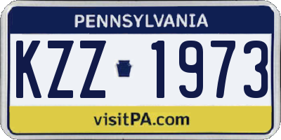 PA license plate KZZ1973