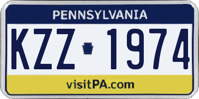 PA license plate KZZ1974