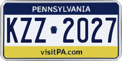 PA license plate KZZ2027