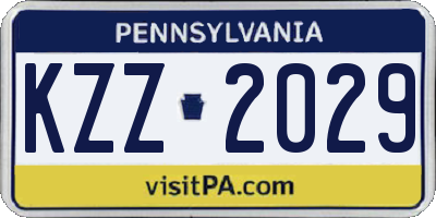 PA license plate KZZ2029