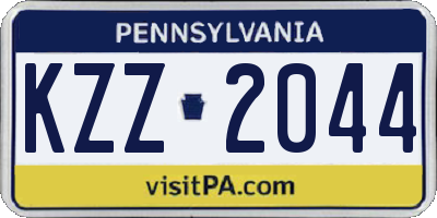 PA license plate KZZ2044