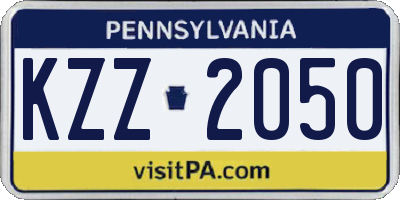 PA license plate KZZ2050