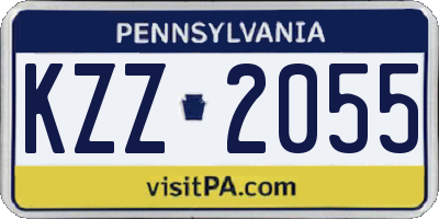 PA license plate KZZ2055