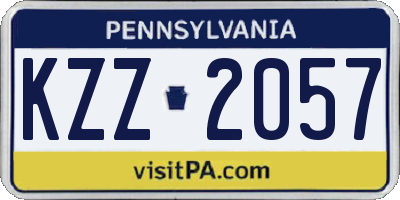 PA license plate KZZ2057