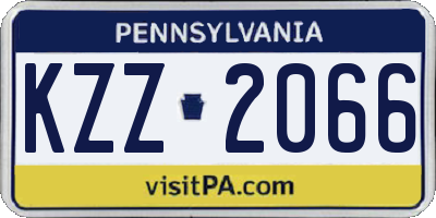 PA license plate KZZ2066