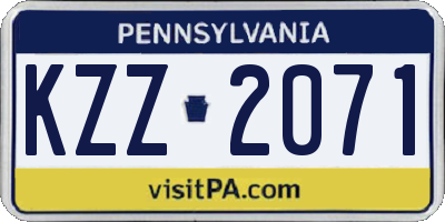 PA license plate KZZ2071