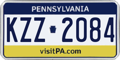 PA license plate KZZ2084