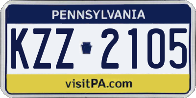 PA license plate KZZ2105