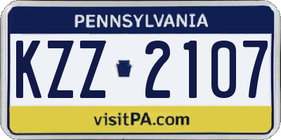 PA license plate KZZ2107