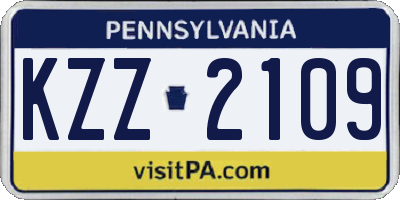 PA license plate KZZ2109