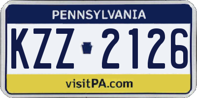 PA license plate KZZ2126